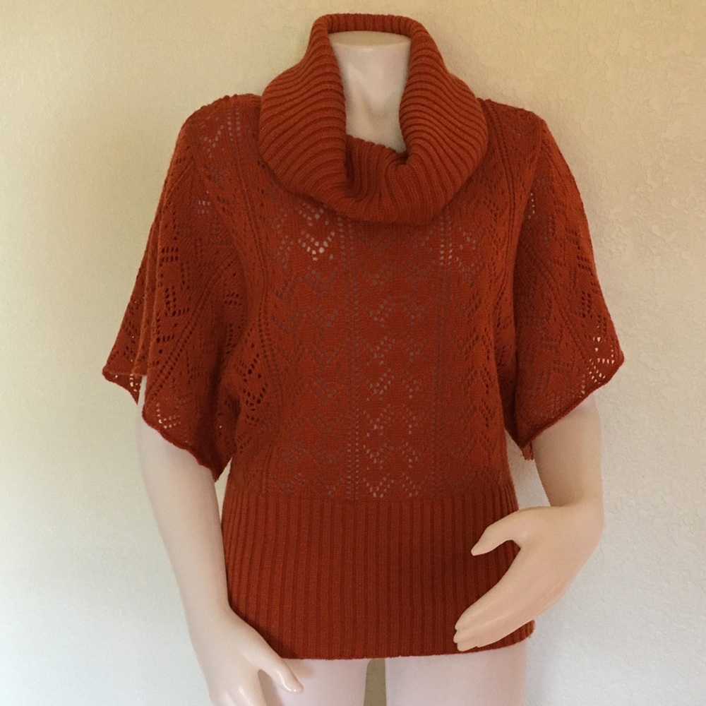 Short Sleeve Cowl Neck Sweater - Vintage Susie